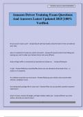 Amazon Driver Training Exam Questions And Answers Latest Updated 2025 &vert;100&percnt; Verified&period;