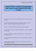 Amazon Driver Training Exam Questions And Answers Latest Updated 2025 &vert;100&percnt; Verified&period;