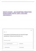 NOCTI EXAM - ACCOUNTING PRACTICE QUESTIONS WITH 100&percnt; SOLVED ANSWERS&excl;&excl;