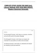 COMPLETE STUDY GUIDE FOR D669 Early Literacy Methods 2025-2026 NEW UPDATE Western Governors University
