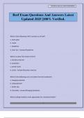 Beef Exam Questions And Answers Latest Updated 2025 &vert;100&percnt; Verified
