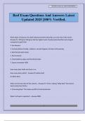 Beef Exam Questions And Answers Latest Updated 2025 &vert;100&percnt; Verified