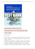 Test Bank For Lehninger Principles of Biochemistry&comma; 7th Edition by Nelson &vert; 9781464187964 &vert; &vert;Chapter 1-28 &vert; All Chapters with Answers and Rationals