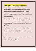 MSIS 2103 Exam 2025&sol;2026 Edition Definitive Exam Guide&colon; Questions & Answers
