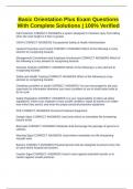 Basic Orientation Plus Exam Questions With Complete Solutions &vert; 100&percnt; Verified