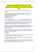 Basic Orientation Plus Exam &vert; 101 Questions &vert; Solved Correctly To Score A&plus;