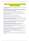 Basic Plus Exam Questions With 100&percnt; Solved Answers&excl;&excl;&excl;