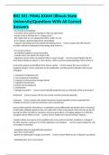 BIO 101&colon; FINAL EXAM &lpar;Illinois State University&rpar;Questions With All Correct Answers