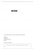 OBGYN ACOG 1 QUESTIONS AND VERIFIED ANSWERS