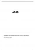 ACOG PRACTICE BULLETIN INDUCTION OF LABOR QUESTIONS AND VERIFIED ANSWERS