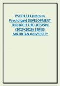 PSYCH 111 &lpar;Intro to  Psychology&rpar; DEVELOPMENT  THROUGH THE LIFESPAN  &lpar;20252026&rpar; SERIES   MICHIGAN UNIVERSITY