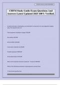 CHFM Study Guide Exam Questions And Answers Latest Updated 2025 100&percnt; Verified&period;