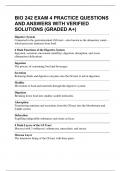 BIO 242 EXAM 4 PRACTICE QUESTIONS AND ANSWERS WITH VERIFIED SOLUTIONS &lpar;GRADED A&plus;&rpar;