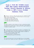 Exam 1&colon; NUR 201&sol; NUR201 &lpar;Latest 2025&sol; 2026 Update&rpar; Medical-Surgical Nursing I Review&vert; Questions & Answers&vert; Grade A&vert; 100&percnt; Correct &lpar;Verified Solutions&rpar;- Fortis