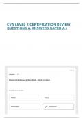 CVA LEVEL 2 CERTIFICATION REVIEW QUESTIONS & ANSWERS RATED A&plus;
