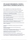 FPC EXAM FUNDAMENTAL PAYROLL QUESTIONS & ANSWERS &lpar;RATED A&plus;&rpar;