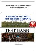 Research Methods For Business Students 8th Edition Mark Saunders&comma; Philip Lewis Chapters 1 - 14&comma; Complete