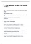 Vet 100 Final Exam questions with complete solutions