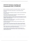 VETT-91 Veterinary Assisting and Fundamentals Quiz 15 Flashcards questions with complete solutions