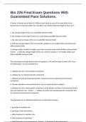 Bio 226 Final Exam Questions With Guaranteed Pass Solutions&period;