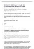 BIOLOGY 226 Exam 1 Study Set Questions 100&percnt; Well Answered&period;
