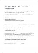 HUM3321 FSU Dr&period; JCole Final Exam Study Guide Questions And 100&percnt; Correct Detailed Answers A&plus; Score&period;
