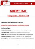 NREMT Exam Study Guide &plus; Practice Test Questions &lpar;2024 &sol; 2025&rpar; with Verified Answers&comma; 100&percnt; Guarantee Pass Score