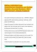 EMTALA 2025&sol;2026 Exam  Comprehensive Questions and Verified  Answers &vert; Accurate Solutions &vert; Get it  100&percnt; Correct&excl;&excl; &vert; Already Graded A&plus;