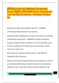 EMTALA and the Medical Screening  Exam &lpar;MSE&rpar; 2025&sol;2026 Exam Questions  and Verified Answers &vert; Already Graded  A&plus;