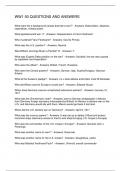 WW1 50 QUESTIONS AND ANSWERS
