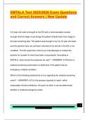 EMTALA EXAM PACKAGE DEAL QUESTIONS AND VERIFIED DETAILED ANSWERS &vert; 100&percnt; GUARANTEED PASS &vert; ALREADY GRADED A&plus;