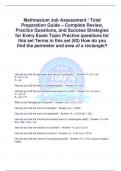 Mathnasium Job Assessment &sol; Total Preparation Guide &ndash; Complete Review&comma; Practice Questions&comma; and Success Strategies for Every Exam Topic Practice questions for this set Terms in this set &lpar;63&rpar; How do you find the perimeter and area of a rectangle