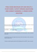 FINAL EXAM-MICHIGAN LIFE AND HEALTH &sol; STUDY GUIDE &sol; LATEST VERSION &sol;QUESTIONS AND CORRECT ANSWERS &sol; A GRADE SCORE SOLUTION