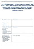 ATI PHARMACOLOGY PROCTOR 2023 TEST BANK FINAL  EXAM LATEST VERSION WITH UPDATED QUESTIONS AND  CORRECT DETAILED ANSWERS VERIFIED ANSWERS  COMPLETE DOCUMENT FOR STUDY GRADED A&plus;  BRAND NEW 2025