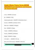 Grade 5 Music Theory Terms ABRSM  2025&sol;2026 Exam Questions and Answers  &vert; A&plus; Score Assured 