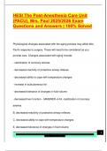 HESI The Post-Anesthesia Care Unit  &lpar;PACU&rpar;&comma; Mrs&period; Paul 2025&sol;2026 Exam  Questions and Answers &vert; 100&percnt; Solved