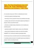 Hesi&comma; The Post-Anesthesia Care Unit  &lpar;PACU&rpar;&comma; Mr&period; Potter 2025&sol;2026 Exam  Questions and Answers &vert; 100&percnt; Pass