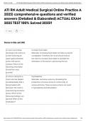 ATI RN Adult Medical Surgical Online Practice A 2025&rpar; comprehensive questions and verified answers &lpar;Detailed & Elaborated&rpar; ACTUAL EXAM 2025 TEST 100&percnt; Solved 2025&excl;&excl;