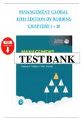 TEST BANK For Management Global&comma; 15th Edition By Stephen P&period; Robbins&comma; Verified Chapters 1 - 18&comma; Complete Newest Version