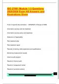 ISO 27001 EXAM PACKAGE DEAL QUESTIONS AND VERIFIED DETAILED ANSWERS &vert; 100&percnt; GUARANTEED PASS &vert; ALREADY GRADED A&plus;