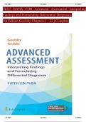 TEST BANK FOR Advanced Assessment Interpreting  Findings and Formulating Differential Diagnoses  5th Edition Goolsby Chapters 1 - 22 &vert; Complete