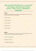 BSN 315 HESI PHARM Exam &vert; Latest 2025&sol; 2026 Update &vert; Questions and Verified Answers &vert; 100&percnt; Correct &vert; GRADED A - Nightingale