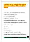 Official OHS Test Bank 2025&sol;2026 Exam  Questions and Correct Answers &vert; New  Update 