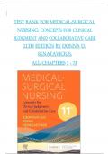 TEST BANK for Medical-Surgical Nursing&colon; Concepts for Clinical Judgment and Collaborative Care 11th Edition by Donna D&period; Ignatavicius&comma; All chapters 1 - 74