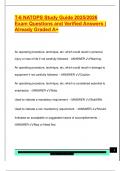 T-6 NATOPS Study Guide 2025&sol;2026  Exam Questions and Verified Answers &vert;  Already Graded A&plus; 