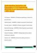 HYDRAULICS AND GEOTECHNICAL ENGINEERING EXAM PACKAGE DEAL QUESTIONS AND VERIFIED DETAILED ANSWERS &vert; 100&percnt; GUARANTEED PASS &vert; ALREADY GRADED A&plus;