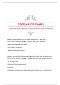 CDCR MAJOR EXAM 1 QUESTIONS WITH GUARANTEED ACCURATE ANSWERS