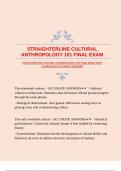 STRAIGHTERLINE CULTURAL ANTHROPOLOGY 101 FINAL EXAM WITH GUARANTEED ACCURATE ANSWERS