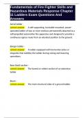 Fundamentals of Fire Fighter Skills and Hazardous Materials Response Chapter 11 Ladders Exam Questions And Answers&period;docx