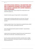 CAN STATE ACTUAL EXAM ALL 100 QUESTIONS AND WELL ELABORATED ANSWERS TOP RATED VERSION FOR ALREADY A GRADED WITH EXPERT FEEDBACK &vert; NEW AND REVISED